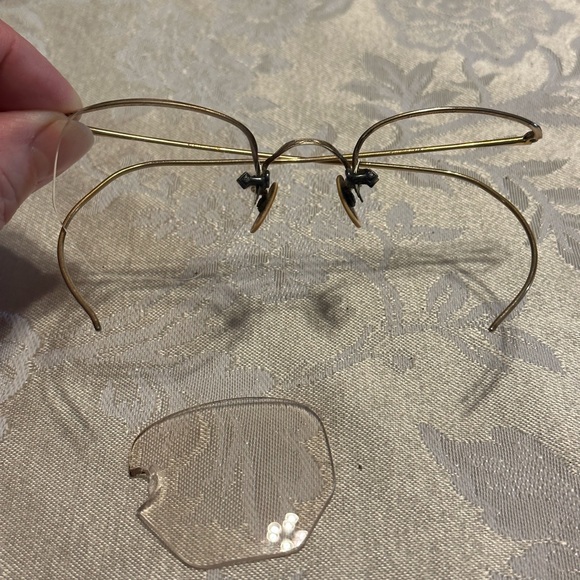 WWII GOLD filled Wire Rim Eye Glasses & case - Picture 3 of 16